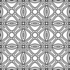 
Stylish texture with figures from lines.
Abstract geometric black and white pattern for web page, textures, card, poster, fabric, textile. Monochrome graphic repeating design. 
