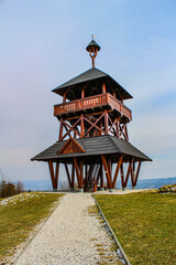 Lookout tower named Maruska in Hostyn hills, Czech republic.