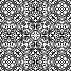 Stylish texture with figures from lines.
Abstract geometric black and white pattern for web page, textures, card, poster, fabric, textile. Monochrome graphic repeating design. 