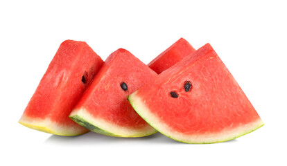 Watermelon slices isolated on a white background.