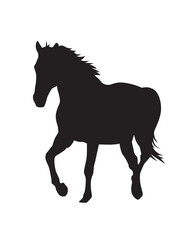 Running horse silhouette vector isolated. Racing horse.