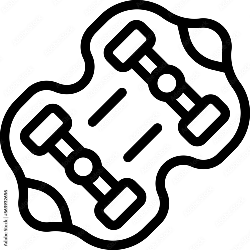 Wall mural Active longboard icon outline vector. Skate activity. Sport city