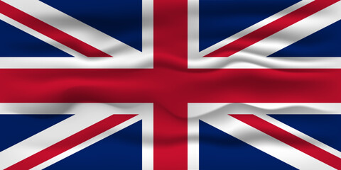 Waving flag of the country United Kingdom. Vector illustration.