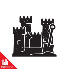 Sand castle vector glyph icon