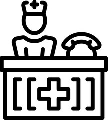 Hospital reception icon outline vector. Emergency room. Clinic office