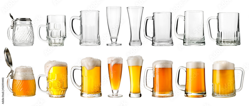 Wall mural empty beer mugs