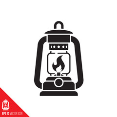 Kerosene lamp vector glyph icon