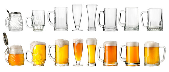 empty beer mugs