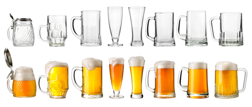 empty beer mugs