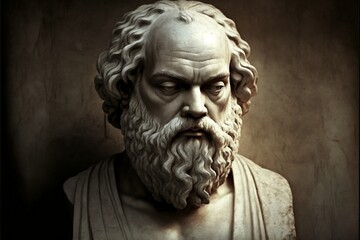 Plakat Socrates the philosopher sculpture illustration. Socrates is a central figure in the history of Ancient Greek philosophy.