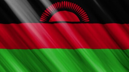 Official waving flag of malawi, independence day concept, 4K