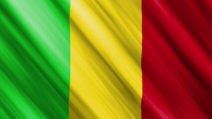 Official waving flag of mali, independence day concept, 4K