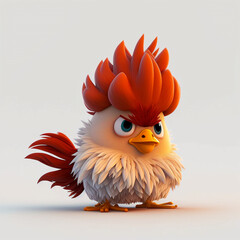 cute rooster character AI generate