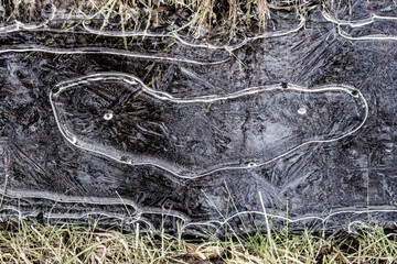 Broken ice on water on the wadden sea island Fanoe fanø in Denmark
