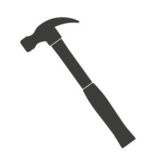 Hammer icon black. Illustration on transparent background