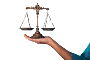 Plates in the balance. concept of finance and justice law