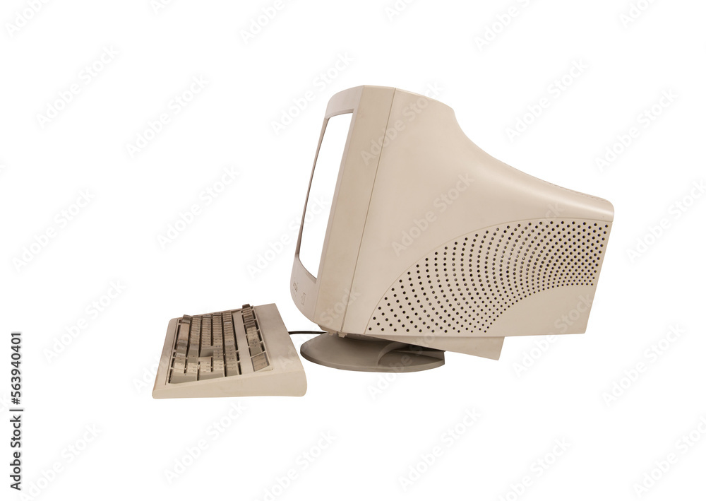 Poster image of a computer. concept of internet sharing and technology