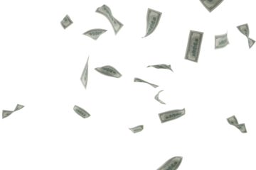 Money banknotes flying, concept of economic wealth and success