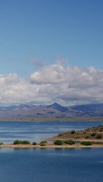 Vertical Video Lake and Clouds Timelapse