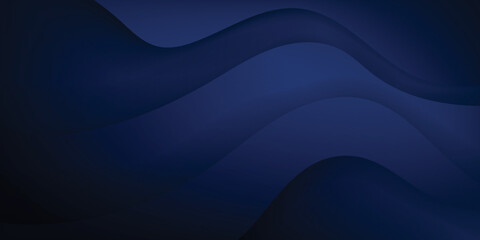 dark blue wave banner background 