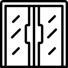 Glass door icon outline vector. Office interior. Exterior house