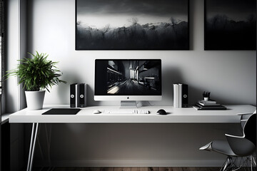 minimalist modern computer desk