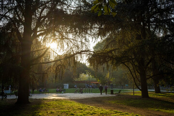 The Guido Vergani  park in Milan at fall