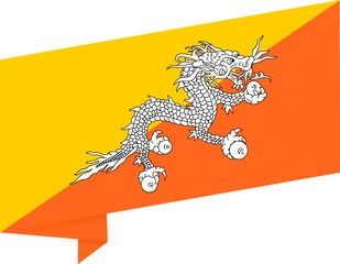 Bhutan   flag wave  isolated  on png or transparent background,Symbol Bhutan,template for banner,card,advertising ,promote,and business matching country poster, vector illustration