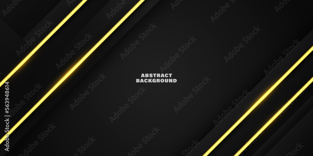 Poster abstract background with black layers. vector illustration with geometric shapes and golden lines. g