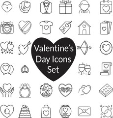  32 vector icons set for Valentine's Day