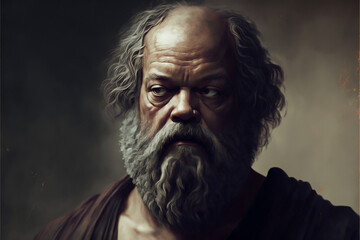 Fototapeta na wymiar Living illustration of Socrates, the Greek philosopher.