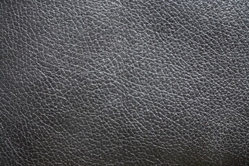 Black leather texture - horizontal photograph