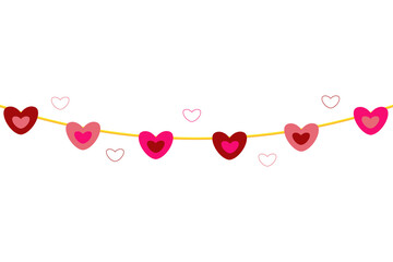Valentine's hearts decoration png without background 