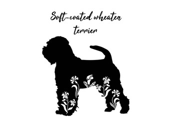 Soft-coated wheaten terrier in floral design