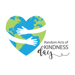 Random acts of kindness day emblem, vector.