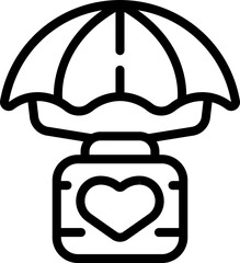 Love charity care icon outline vector. International people. Social volunteer