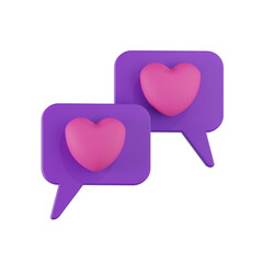 Talk Love Valentine Icon 3D Illustration