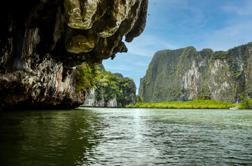 Discovery of Phang Nga Bay by canoe kayak or long-tail boat