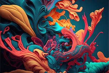  Abstract colorful wallpaper background. Generative AI