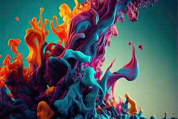  Abstract colorful wallpaper background. Generative AI