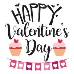 Happy valentine's day t-shirt print template