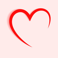 Outline of a simple heart for Valentine's Day