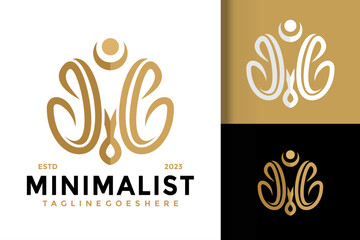 Letter M Minimalist Logo Logos Design Element Stock Vector Illustration Template