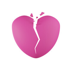 Fototapeta premium Broken Heart Valentine 3D Illustration