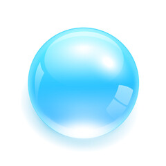 Blue drop water Isolated on white background. Collagen solution vitamins complex from nature. Beauty treatment nutrition skincare design. 3D Realistic Vector.