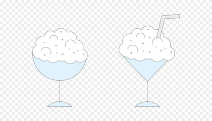 cup with foam and straw dessert