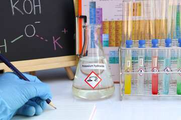 potassium hydroxide and symbol structural formula chemical