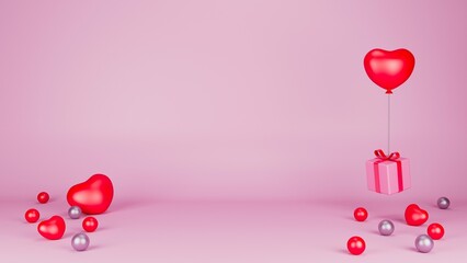 Valentine Day display .3d render