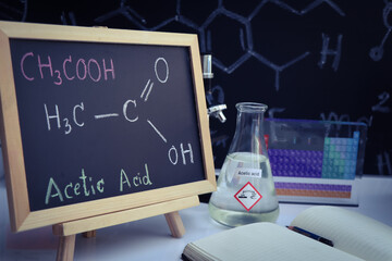 acetic acid and symbol structural formula chemical