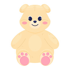 Fototapeta premium Baby toy illustration, teddy bear, baby picture. Cute baby shower clipart or print for invitations, greeting cards, posters, etc